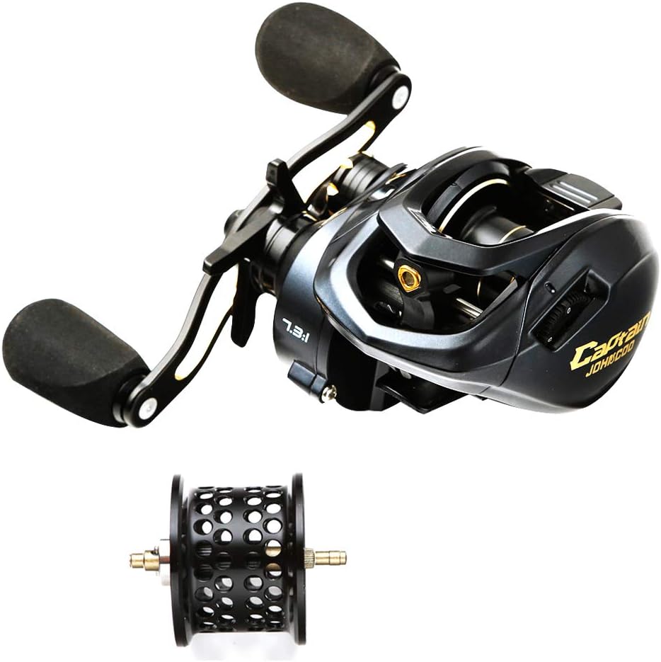 Baitcasting Reel 17.6LB Max Drag Carbon Fiber 11+1 Magnet Brake System Casting Reel Pack of 2 E866307