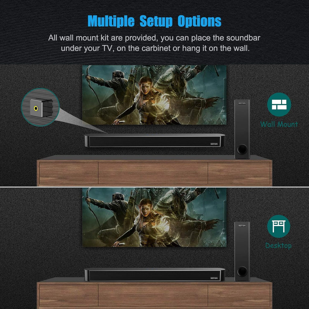 27 Inch Bluetooth Sound Bar with Subwoofer V11398