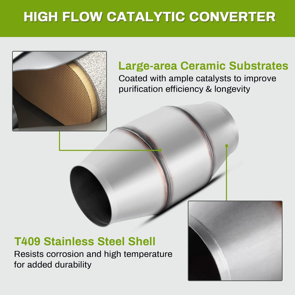 4" Inlet/Outlet Universal Catalytic Converter Pack of 2 H3501