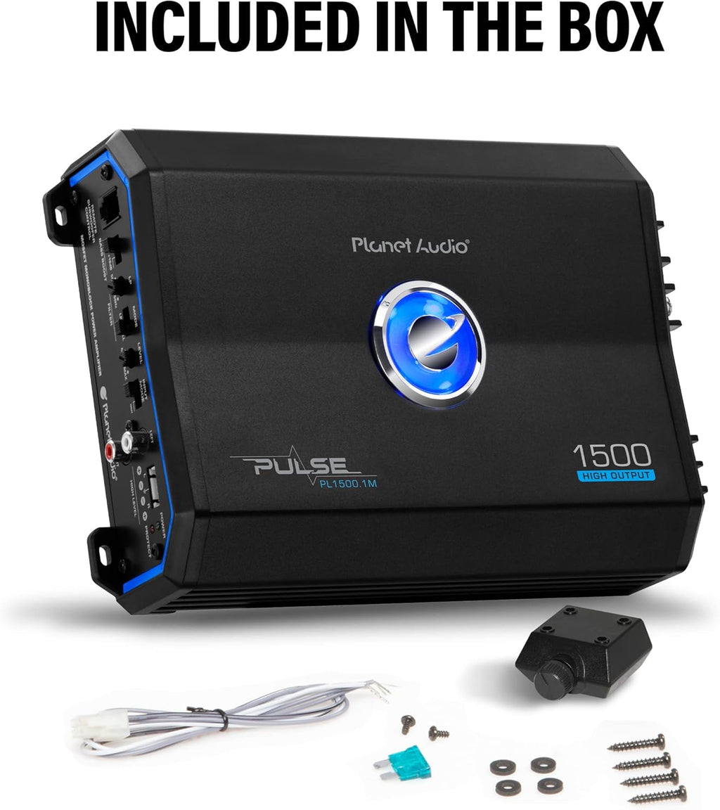 Planet Audio Monoblock Car Amplifier 1500 Watts Class A/B Mosfet Power Supply Pack of 2 D18304