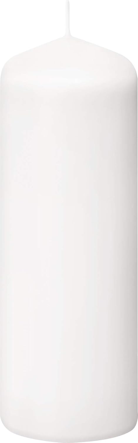 White Pillar Candles Set of 20 Unscented Dripless O21276