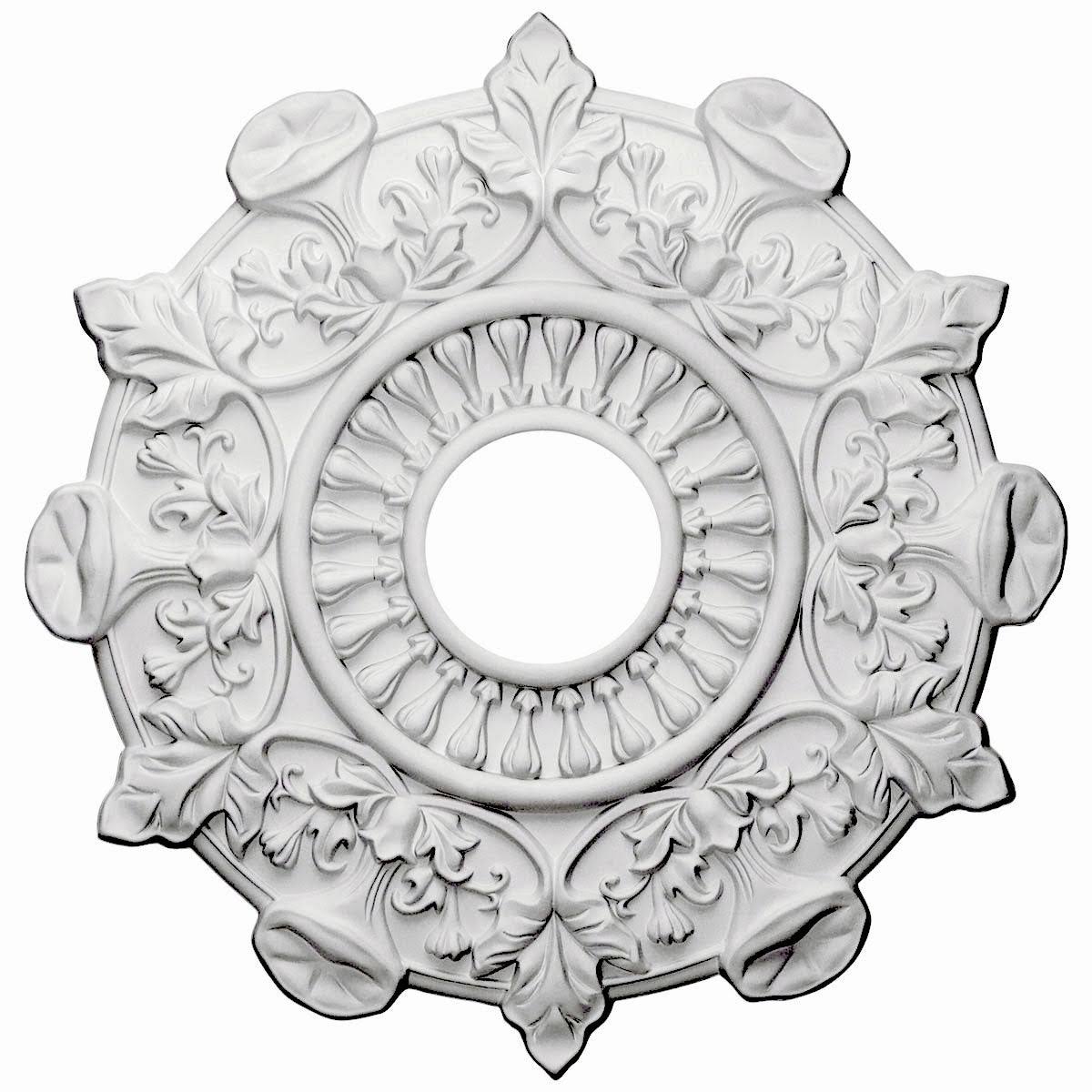 17 1/2x22OD x 4x22ID x 1x22P Hand-Painted Ceiling Medallion Q110474