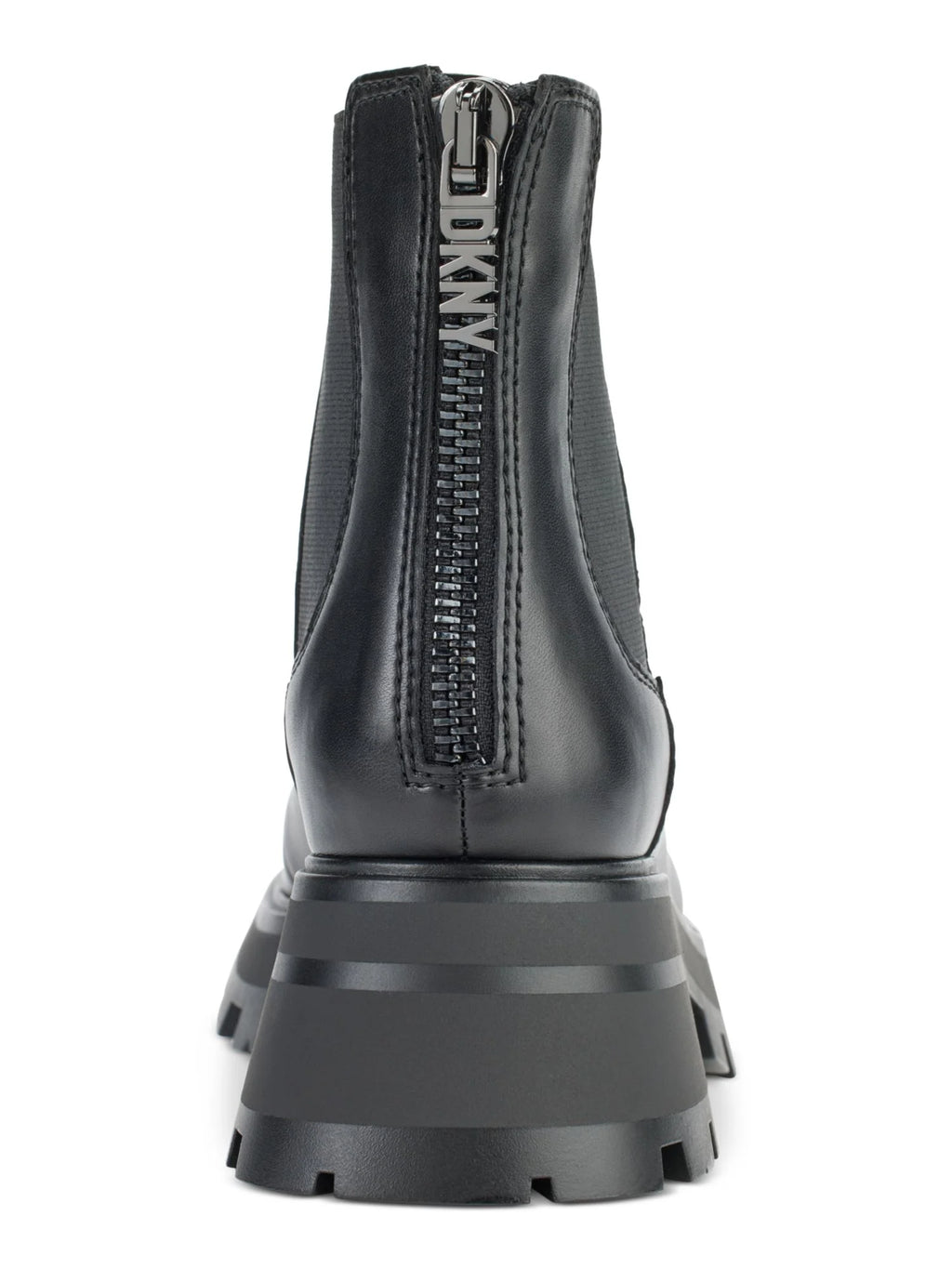 Black Round Toe Block Heel Chelsea Boots K252