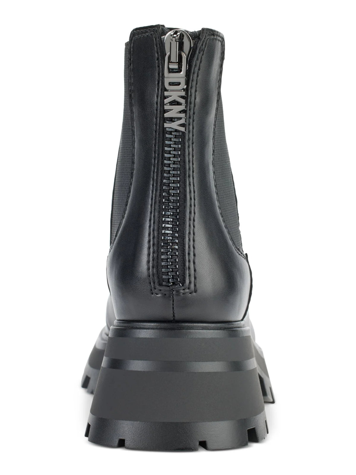 Black Round Toe Block Heel Chelsea Boots K252