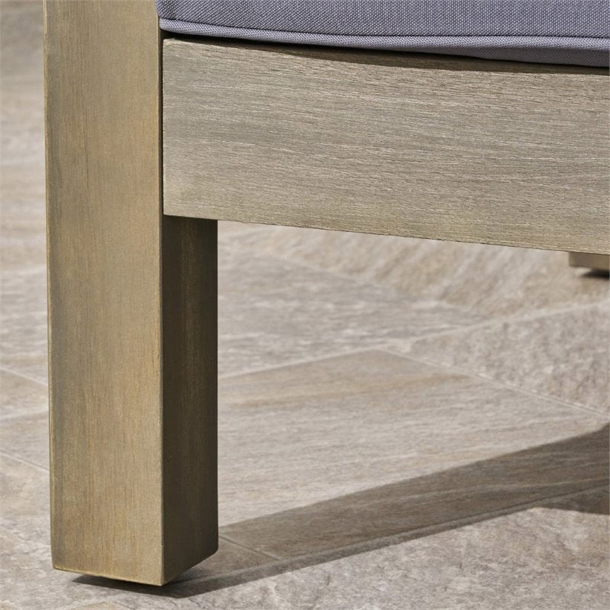4 Piece Outdoor Acacia Wood Sofa Set in Gray T886