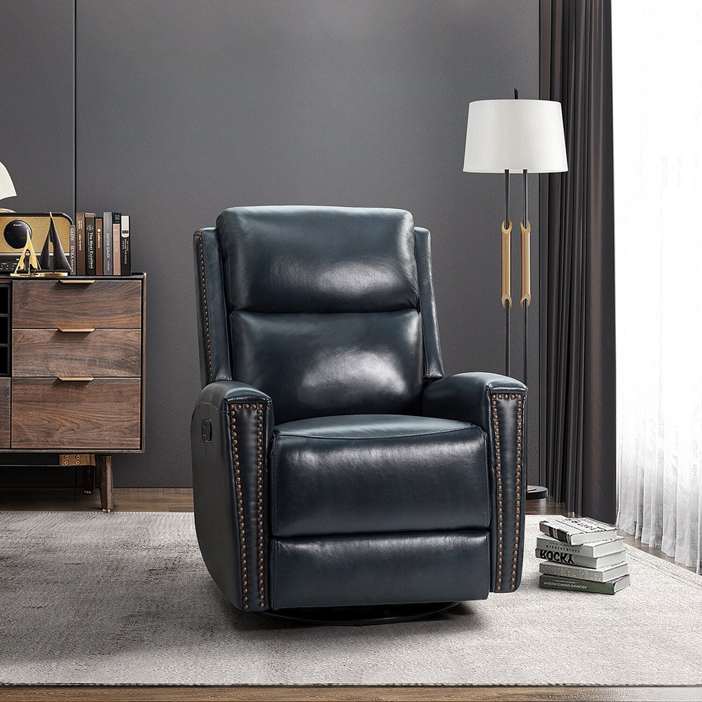Genuine Leather Wingback Swivel Rocker Recliner Q4244