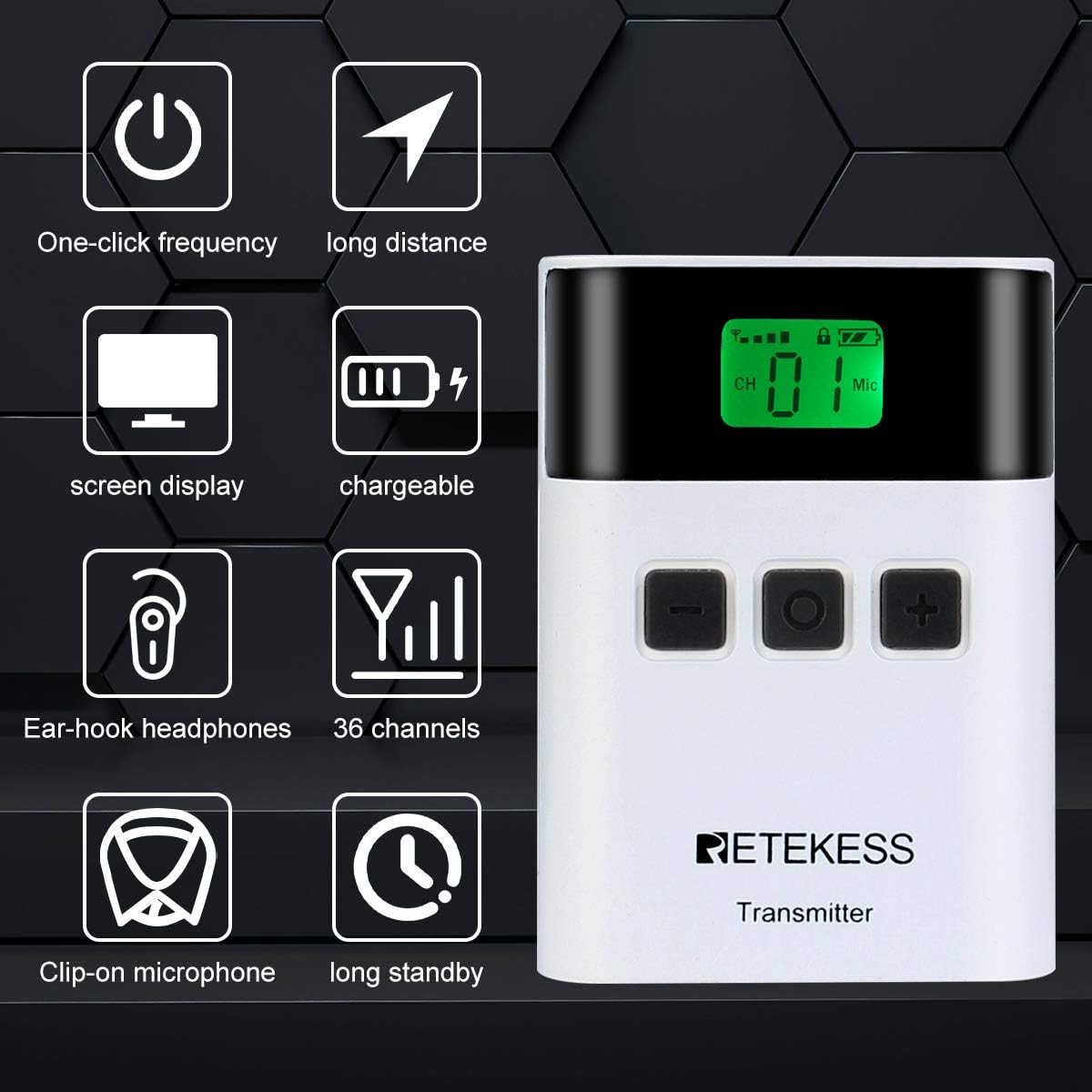 Wireless Tour Guide System Transmitter Receivers Charging Base E716656
