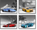 Set of 4 Unframed Black and White Car Posters (8x10in) Q563