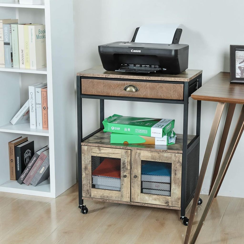 Mobile Printer Stand with Storage and Drawer X680177