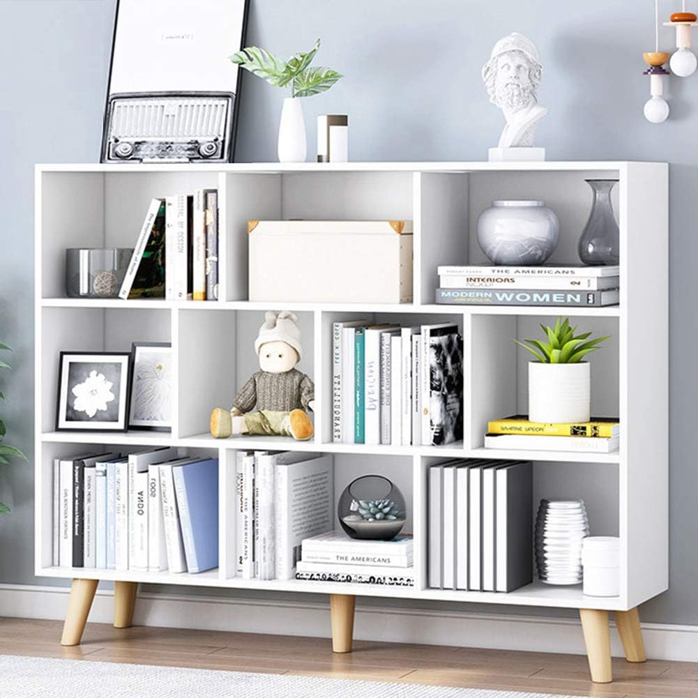 3-Tier Warm White Wooden Bookcase V630862