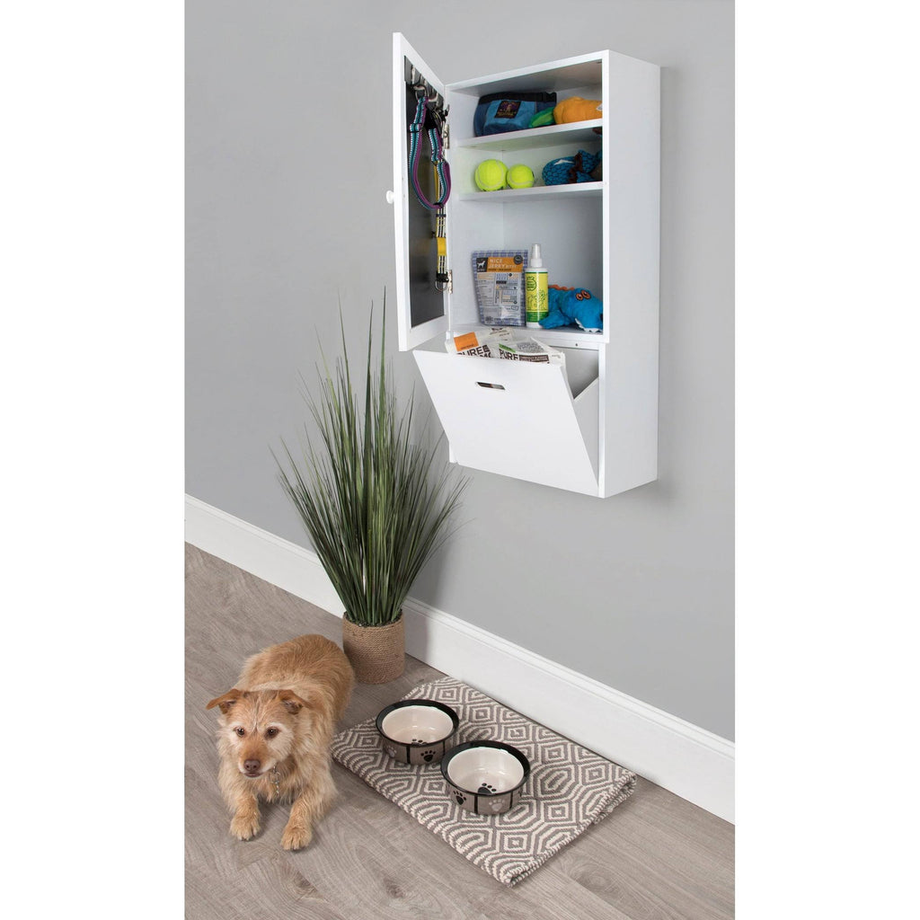 Black Wall Storage Cabinet with Magnetic Chalkboard Front and Pull-Out Drawer F8380