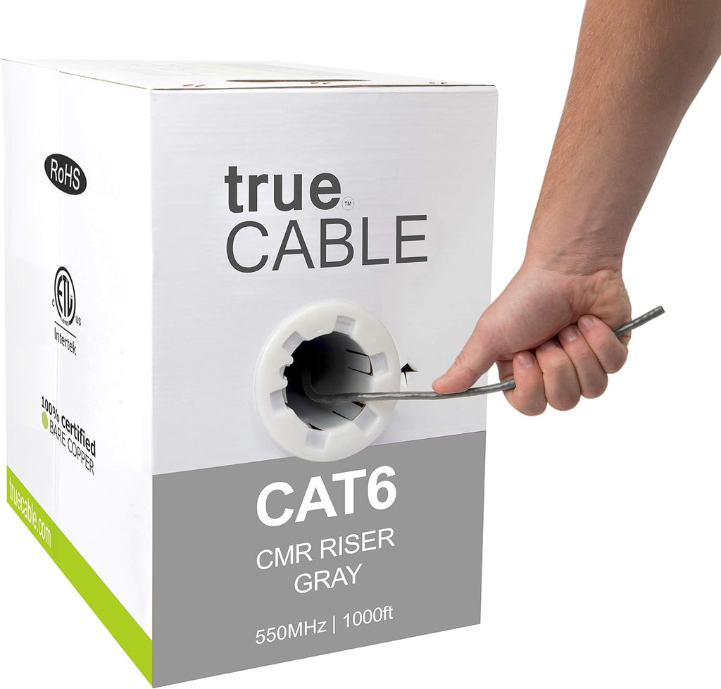 1000ft Black 23AWG 4 Pair Solid Bare Copper Bulk Ethernet Cable Y320302