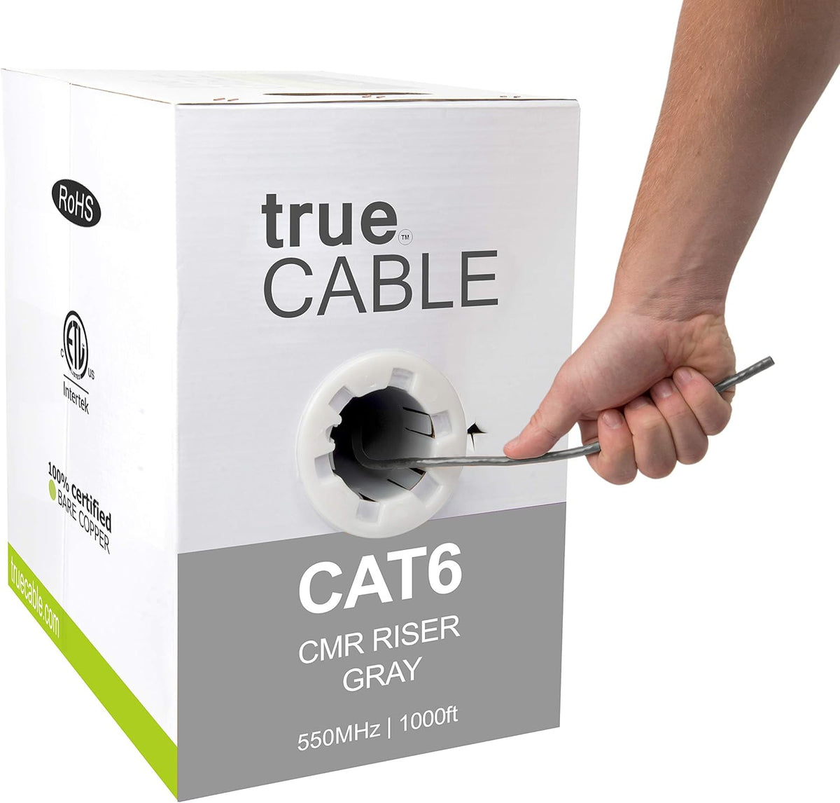 1000ft Black 23AWG 4 Pair Solid Bare Copper Bulk Ethernet Cable Y320302
