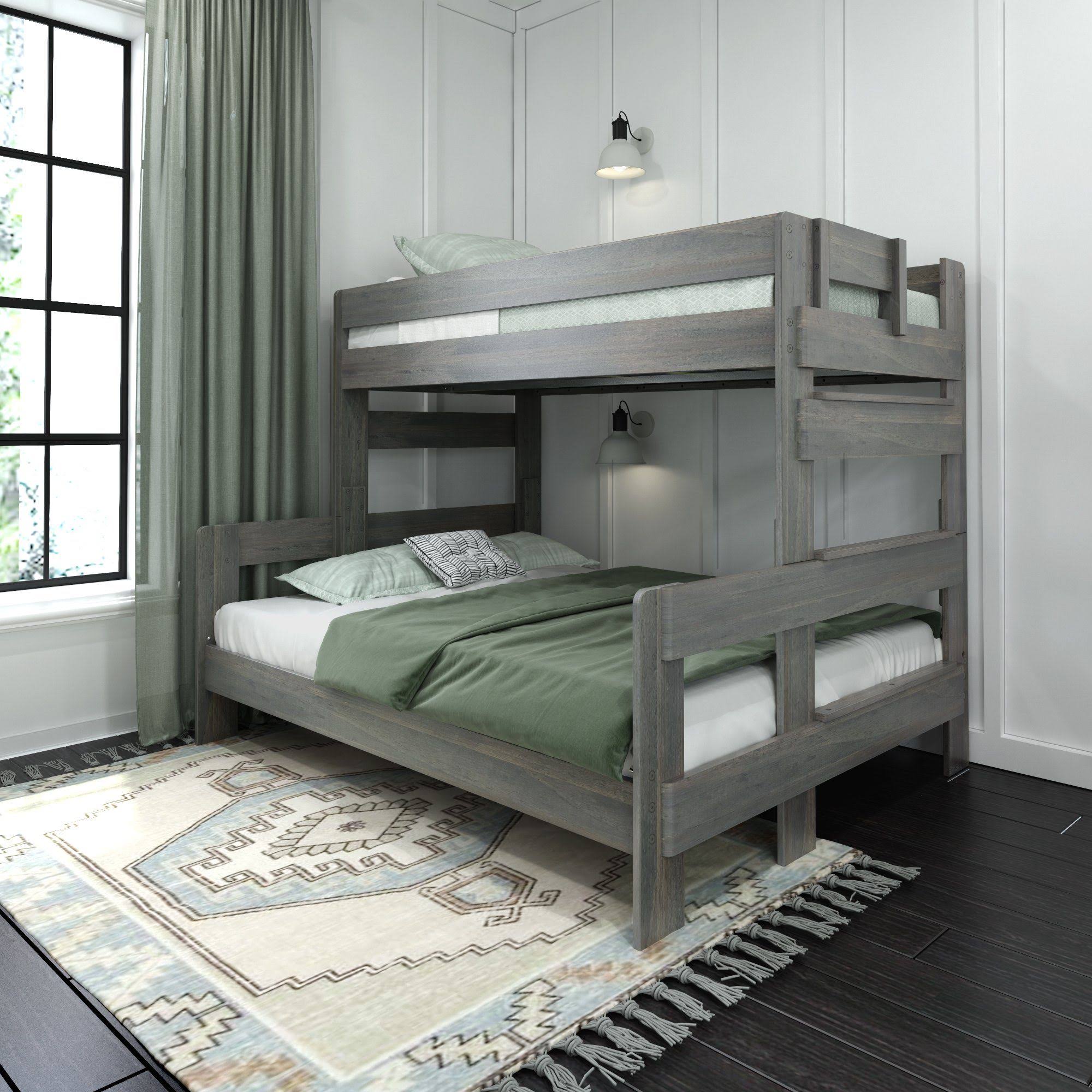 White Wash Farmhouse Twin XL/Queen Bunk Bed E9147