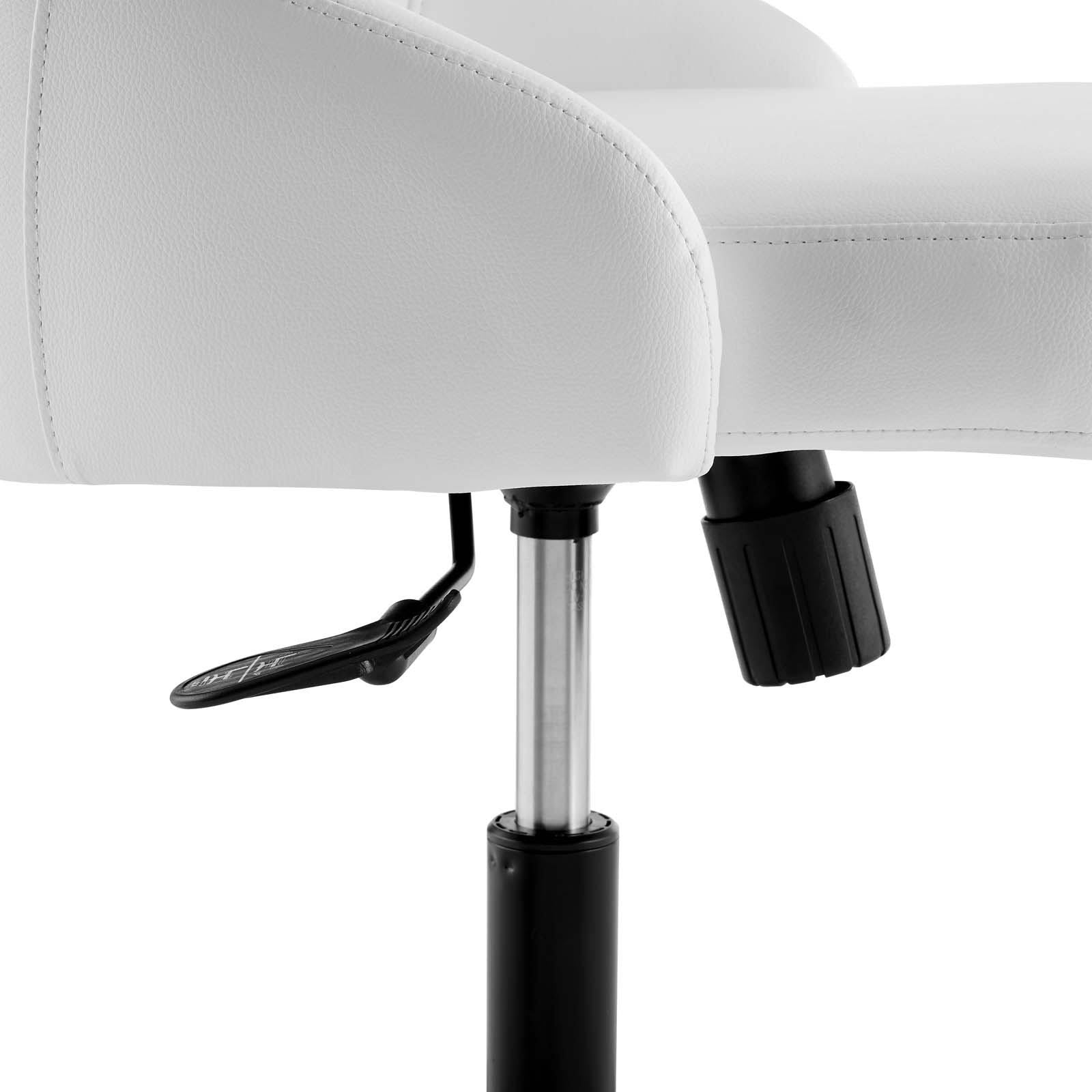 Black White Swivel Vegan Leather Office Chair O23227
