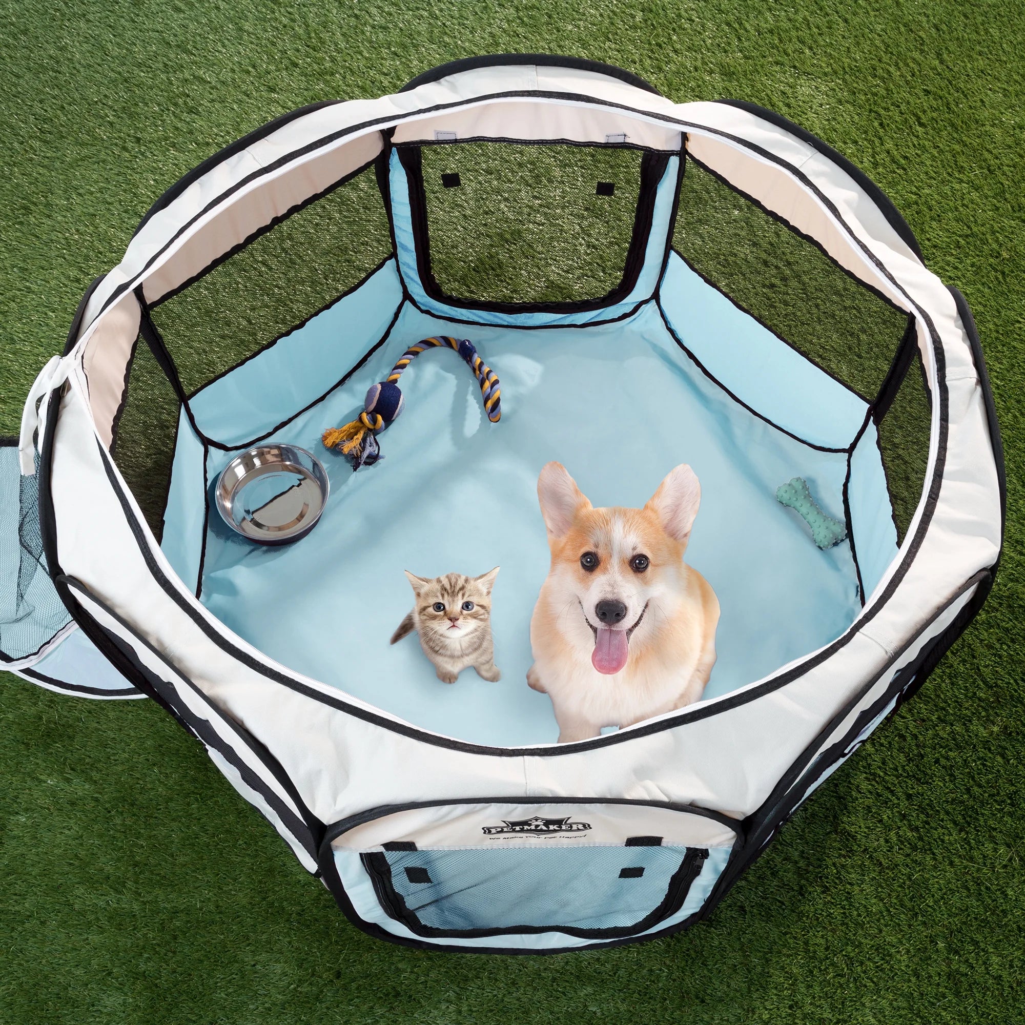 38-Inch Portable Pop-Up Dog Playpen with Carry Bag T11219