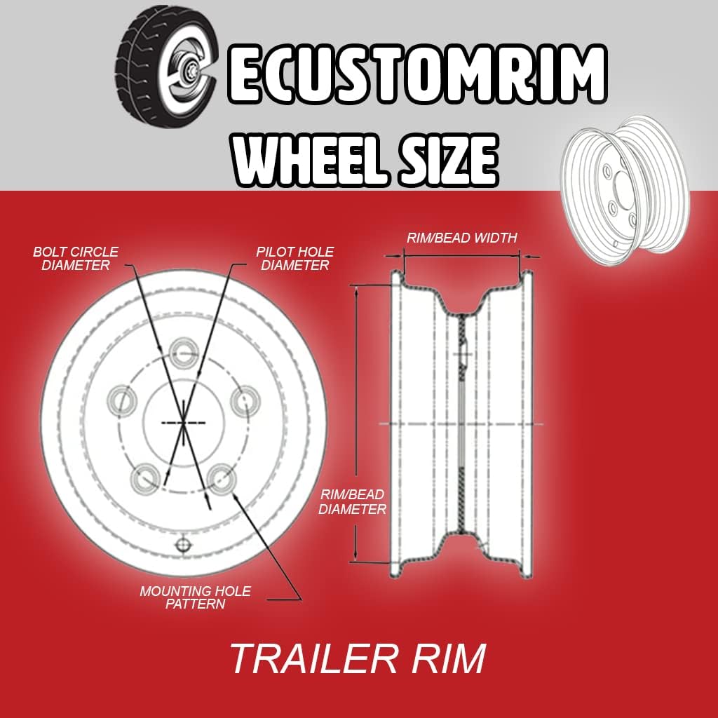 Radial Trailer Tire and Rim ST205/75R15 LRD 15X5 5-4.5 White Spoke Wheel Q393