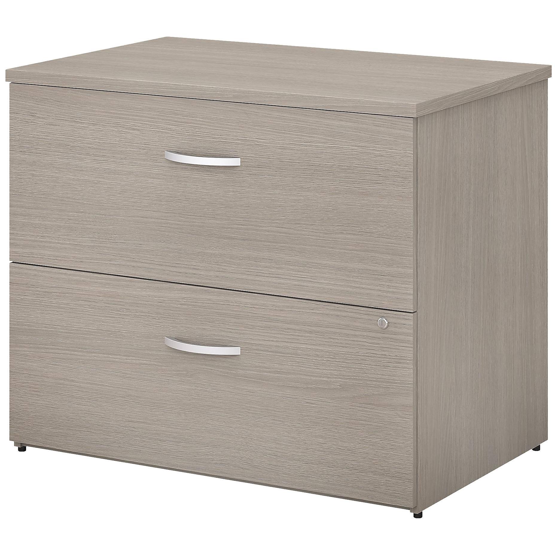 Lateral Filing Cabinet 2 Drawer Laminated Wood Composite Sand Oak R33674