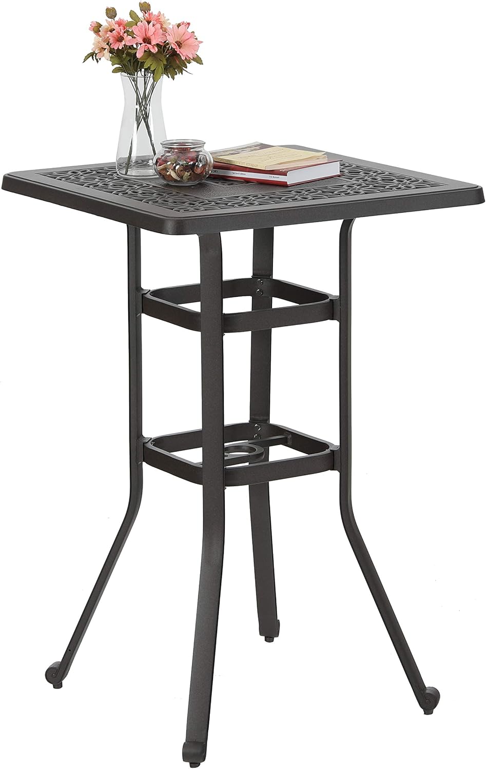 27.5 Cast Aluminum Square Bar Height Bistro Table F11079