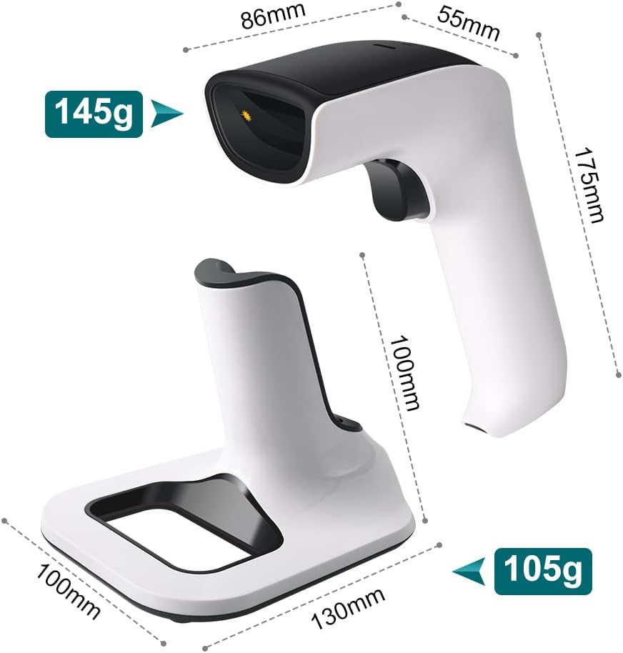 Wireless 2D Bluetooth Barcode Scanner with USB Receiver D54359