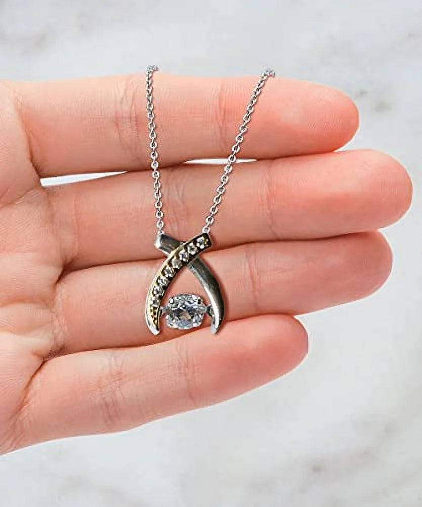Wife Wishbone Dancing Necklace Z430548