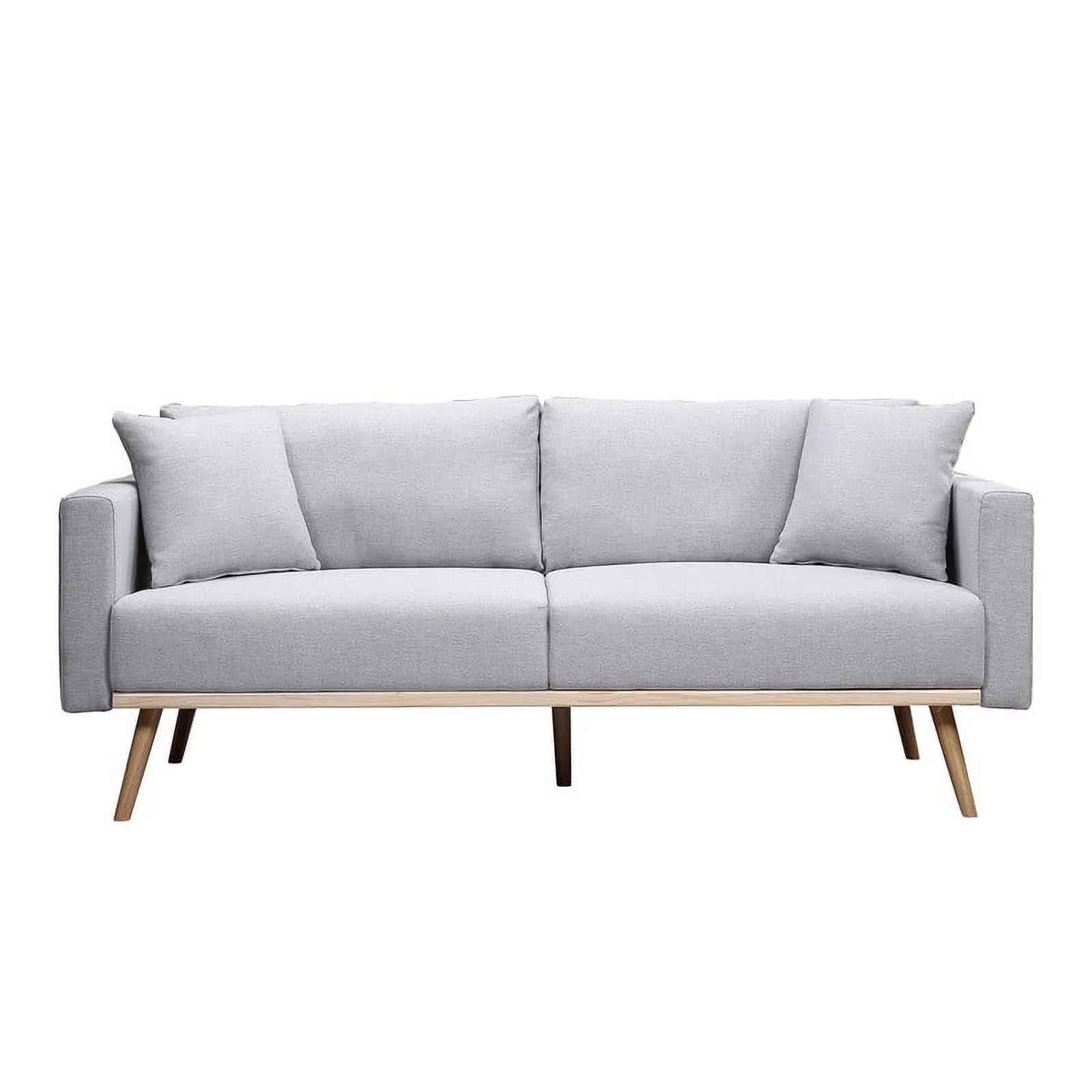 Light Gray Linen Fabric Sofa Loveseat Set H4510