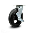8x22 Rubber on Cast Iron Wheel Swivel Caster with Brake K6266