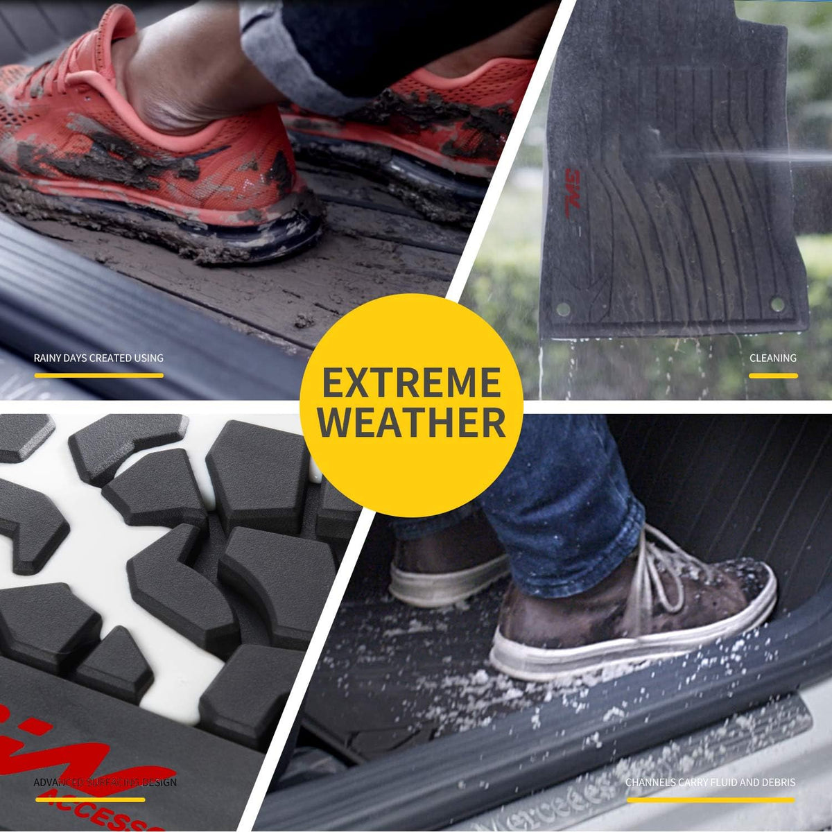 TPE All Weather Custom Fit Floor Liner and Cargo Mats Black A24480