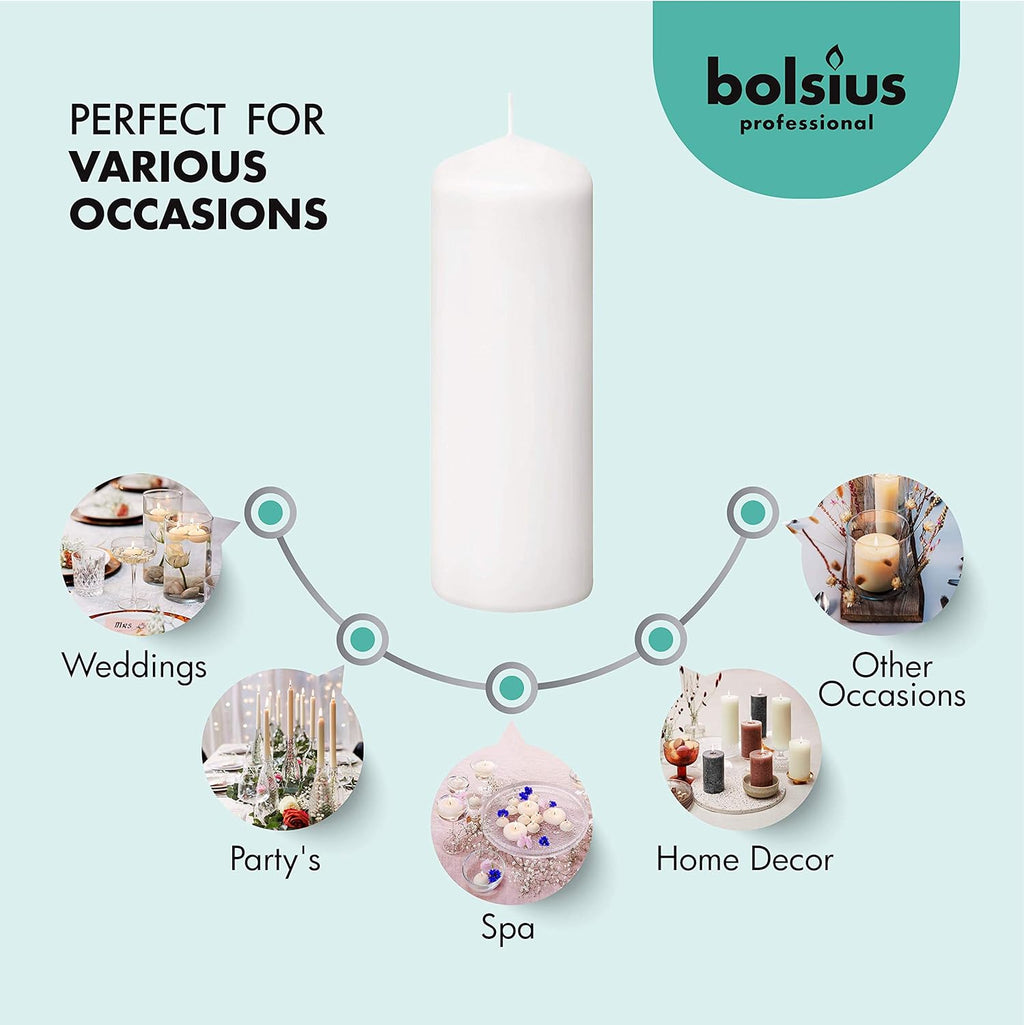 White Pillar Candles Set of 20 Unscented Dripless O21276