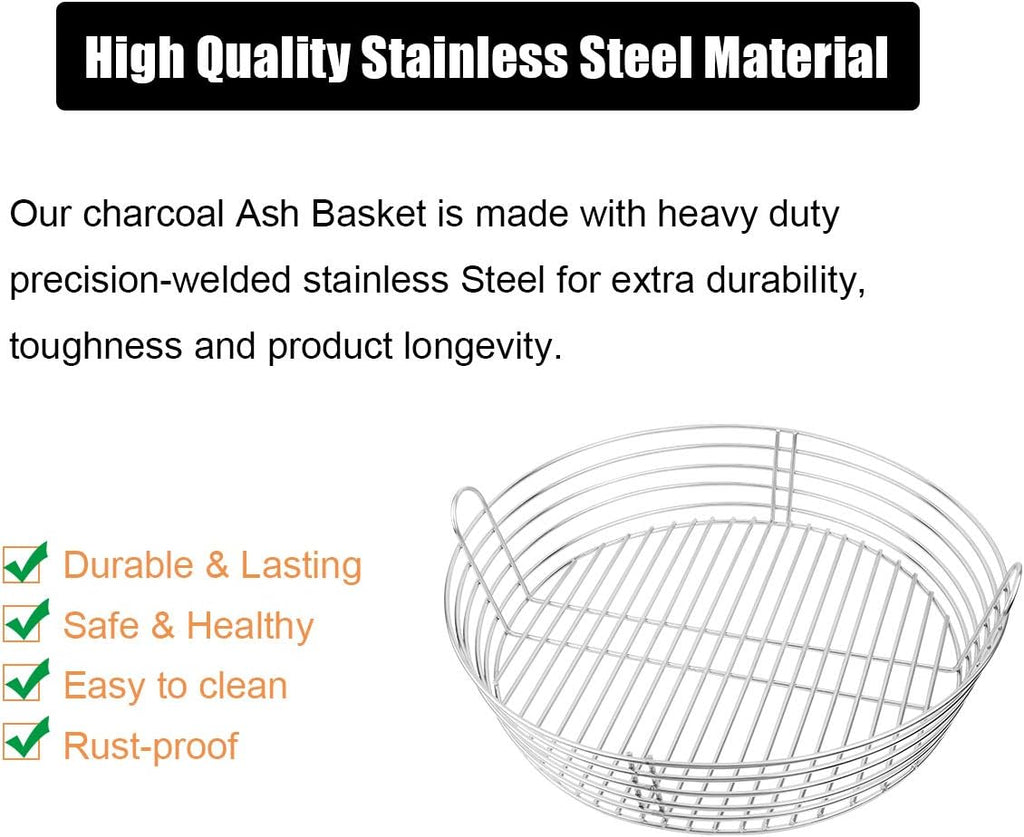 Stainless Steel Lump Charcoal Fire Basket with Divider L192