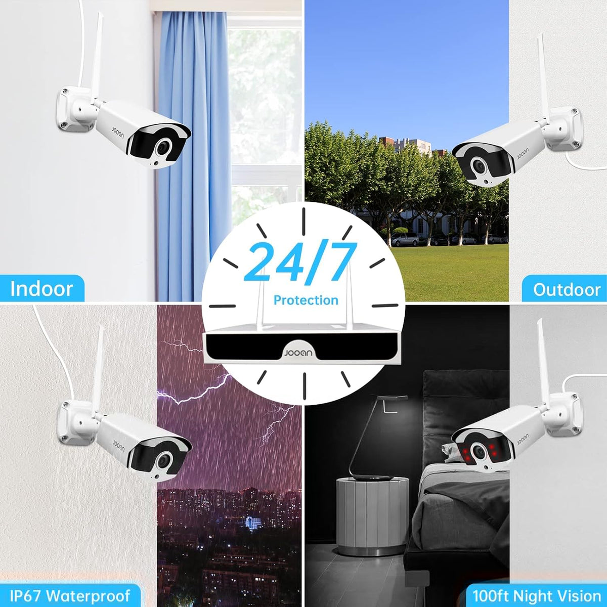 3MP Wireless Security Camera System with 1TB Hard Drive Y1090